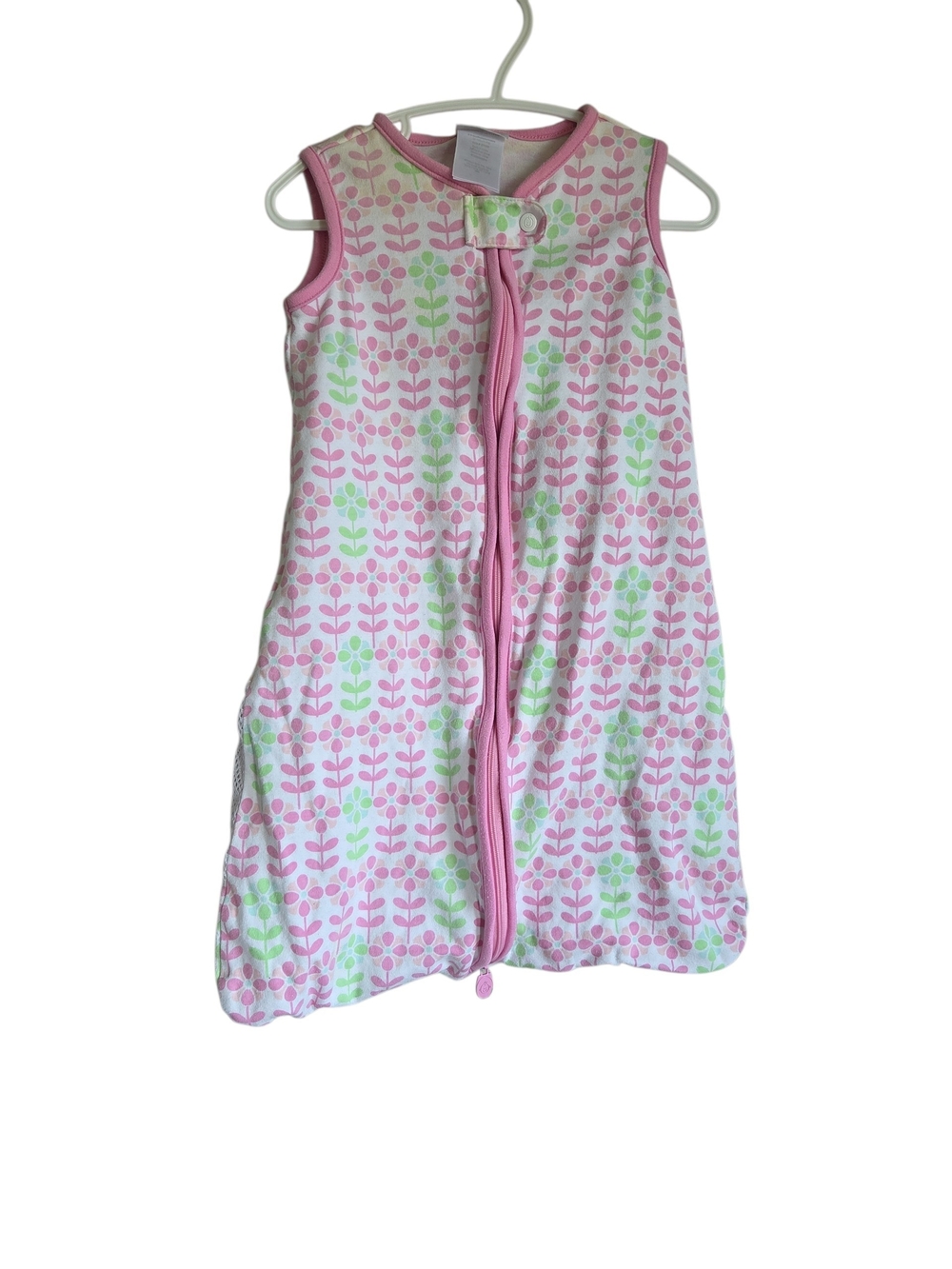 3-9 Month SoothTIMESleeveless Pink & Green Floral Baby Sleep Sack - Kids Pajamas